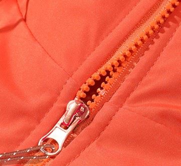 Orange windbreaker with hood zip